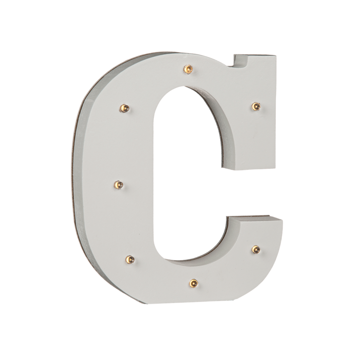Illuminated wooden letter C, with 7 LED, - Image 3