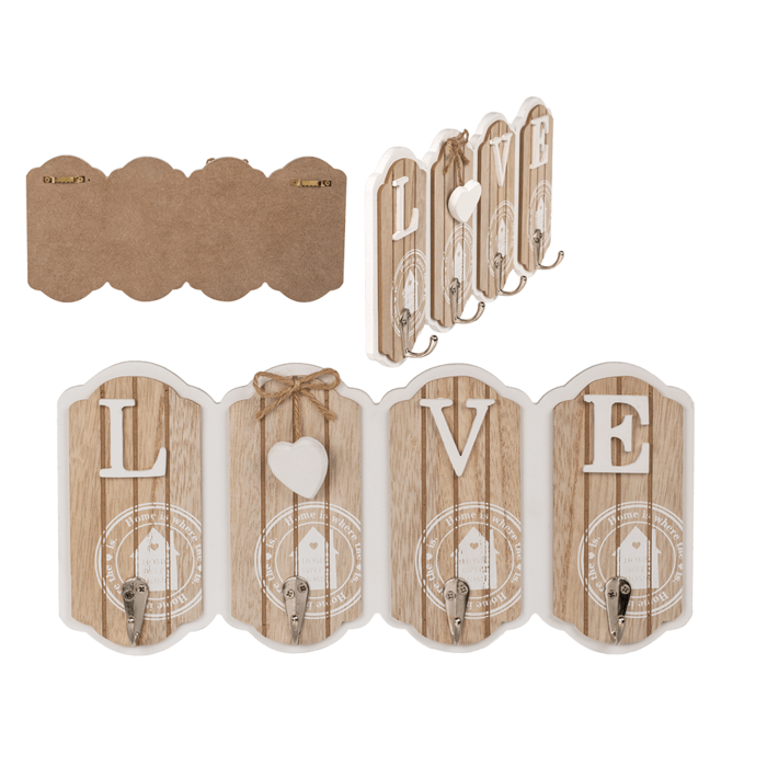 White/nature coloured Wooden key board, LOVE,