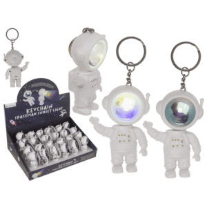 Metal keychain. Spacemen sunset light,