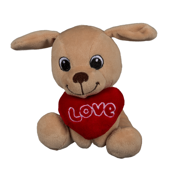 Sitting plush dogs with heart, - Image 2