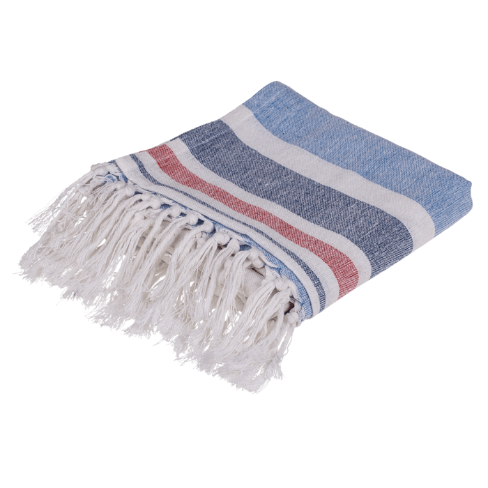 White/blue/ red coloured Fouta Towel (for sauna &, - Image 2