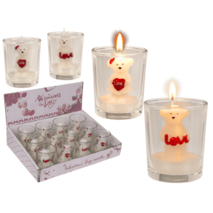 Candle in glass, Love Bear,