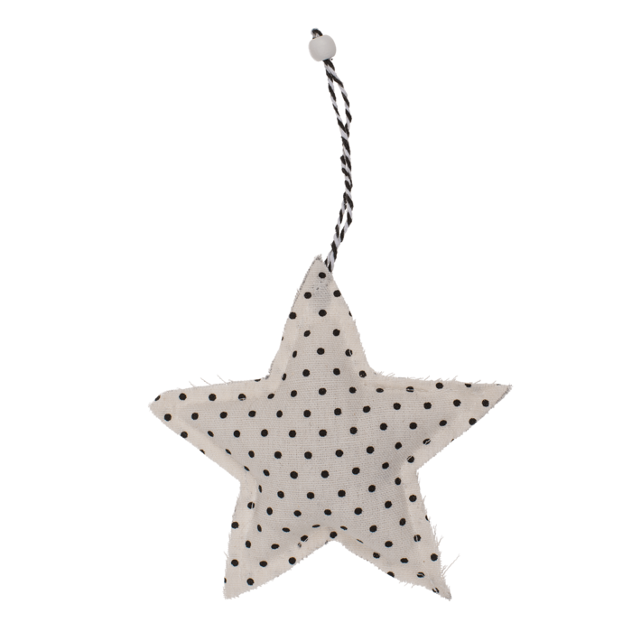 Creme coloured Fabric star & heart for hanging, - Image 2