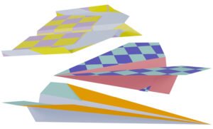 Folding paper aeroplanes - Stripetastic - 12 pieces