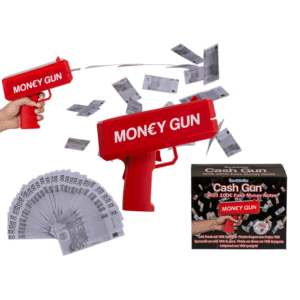 Cash gun, with  toy money,