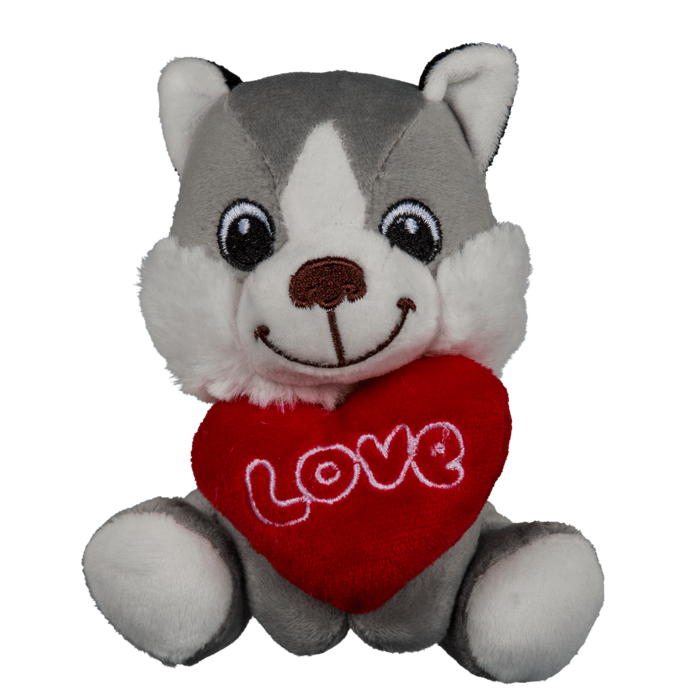 Sitting plush dogs with heart, - Image 3