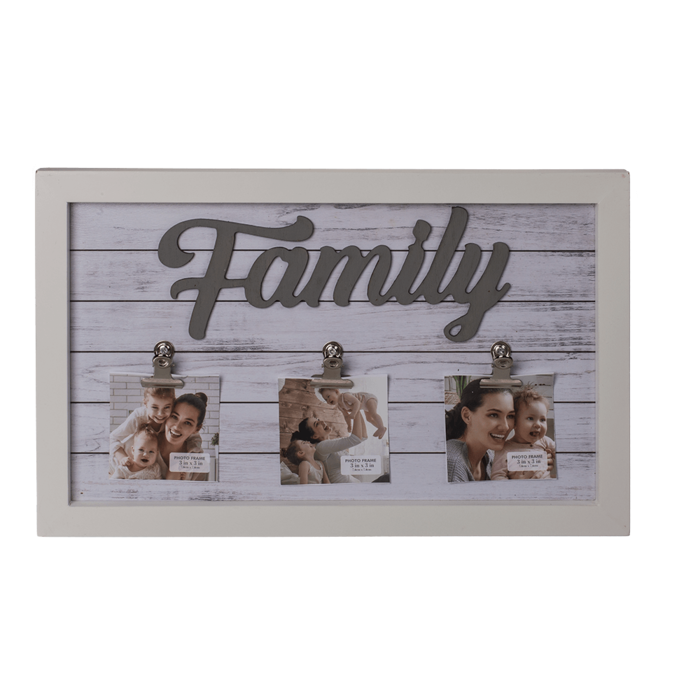 White coloured wooden frame, Family, - Image 3