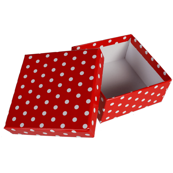 Red gift boxes with white dots, - Image 4