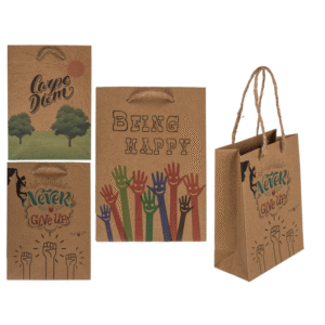 Kraft paper bag, motivational wordings,