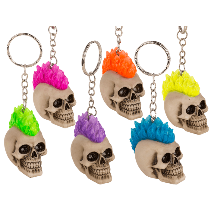 Metal Keychain, Skull, Punk,