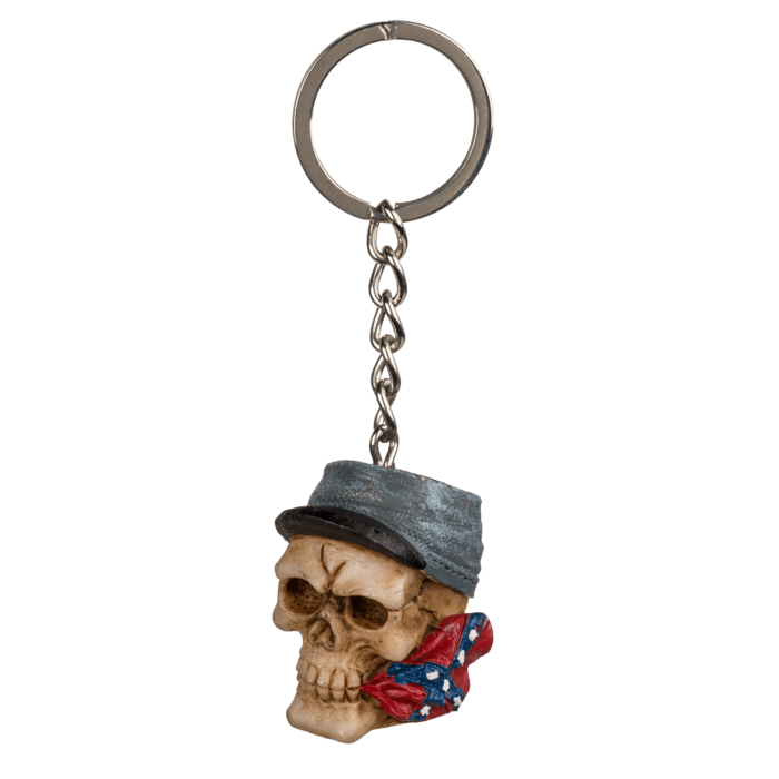 Metal keychain, Polyresin Skull, - Image 2