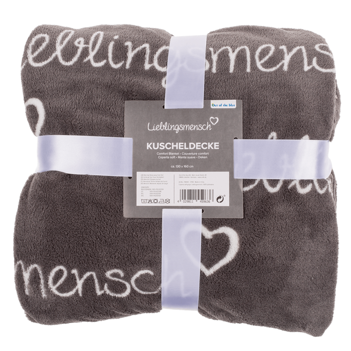 Grey coloured comfort blanket, Lieblingsmensch, - Image 3
