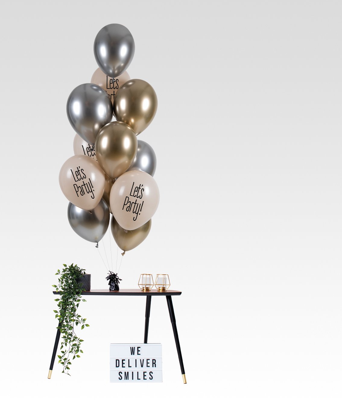 Balloons Let's Party White Tie 33cm - 12 pieces - Image 2
