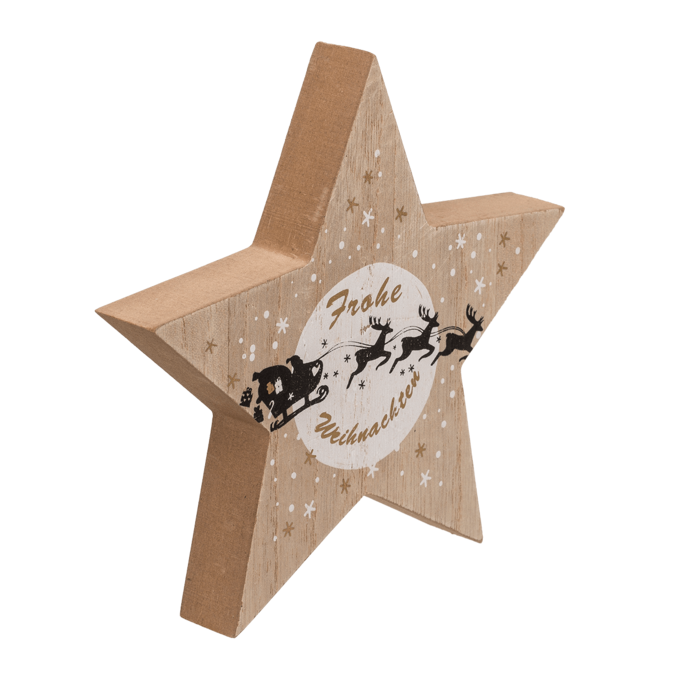 Standing wooden star with black/white colored - Image 4