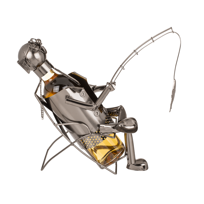 Metal bottle holder, Fishing man II, - Image 2
