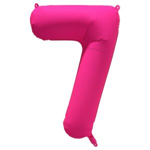 Foil Balloon Number 7 - Neon Pink - 86 cm