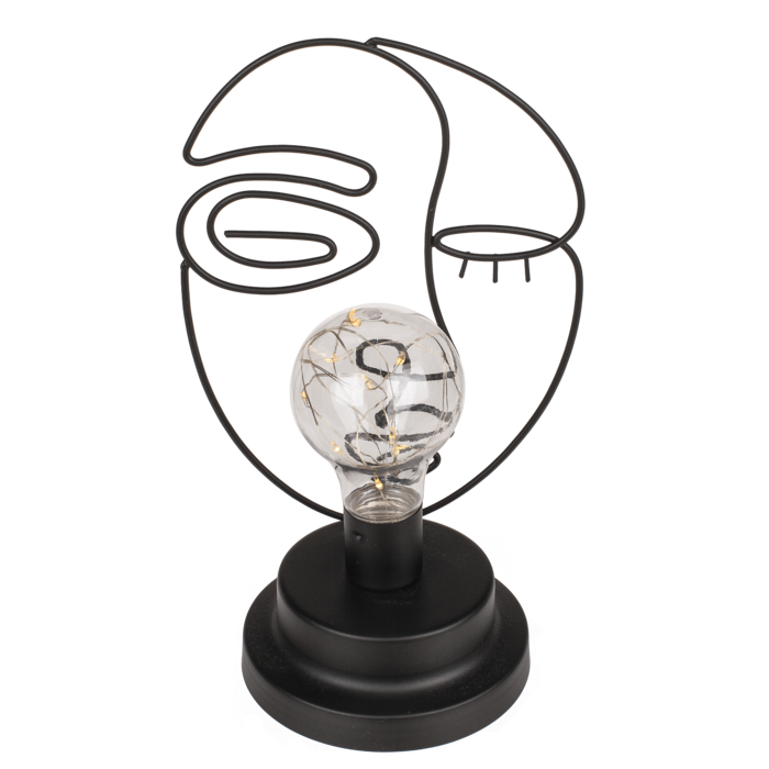 Black metal decoration lamp with 10 LED, Face, - Image 3