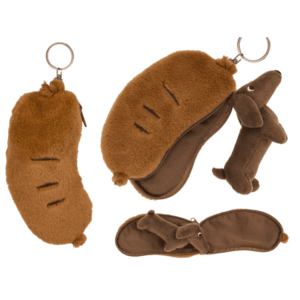 Metal-Keyring, Plush Folding Dog