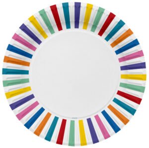 Paper Plates - Stripes Color Pop - 23 cm - 8 pieces