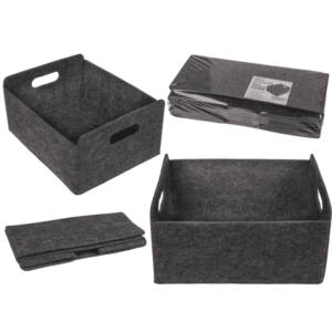 Dark grey felt bag, Set of 2 pcs,