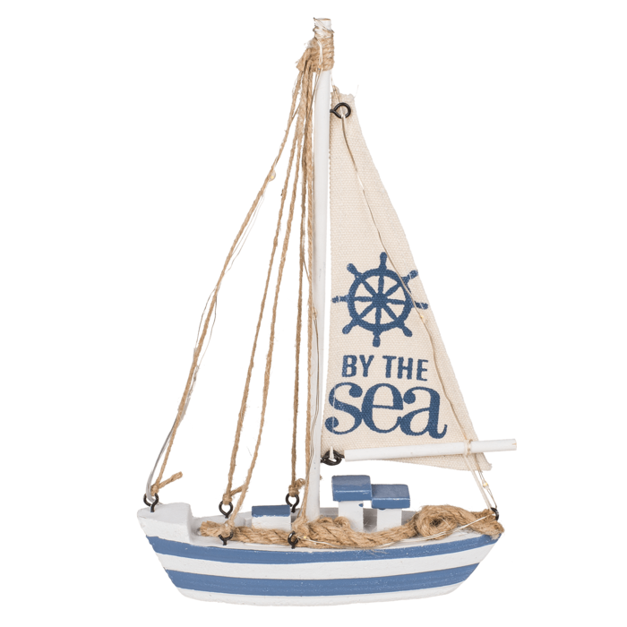 Wooden sailing boat with 7 LED, - Image 3