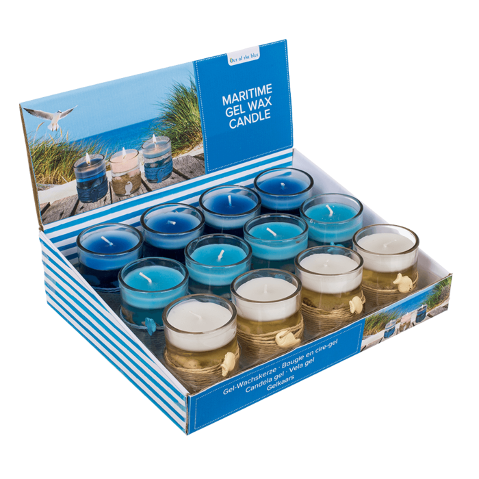 Gel wax candle in glass, with sisal maritime deco, - Image 3