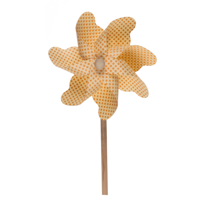 Coloured windmill with dots on wooden stick, - Image 4