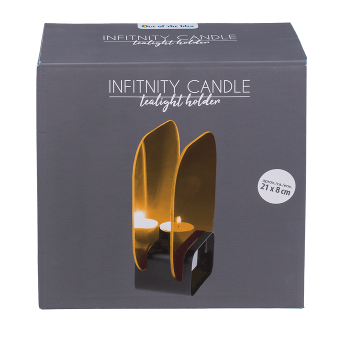 Black glass-tealight holder, Infitnity candle, - Image 2