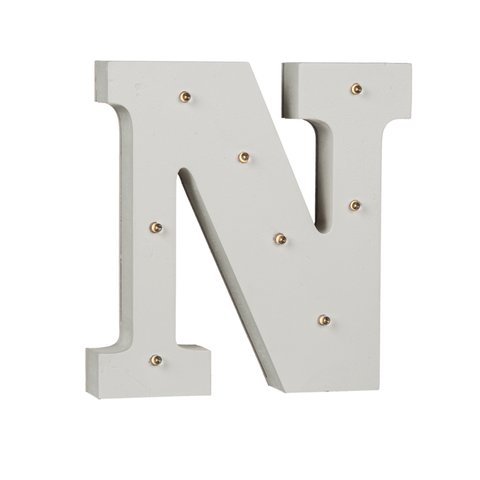 Illuminated wooden letter N, with 8 LED, - Image 3