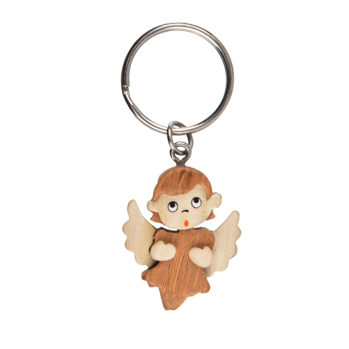 Metal keychain, Natural wood Angel, - Image 4