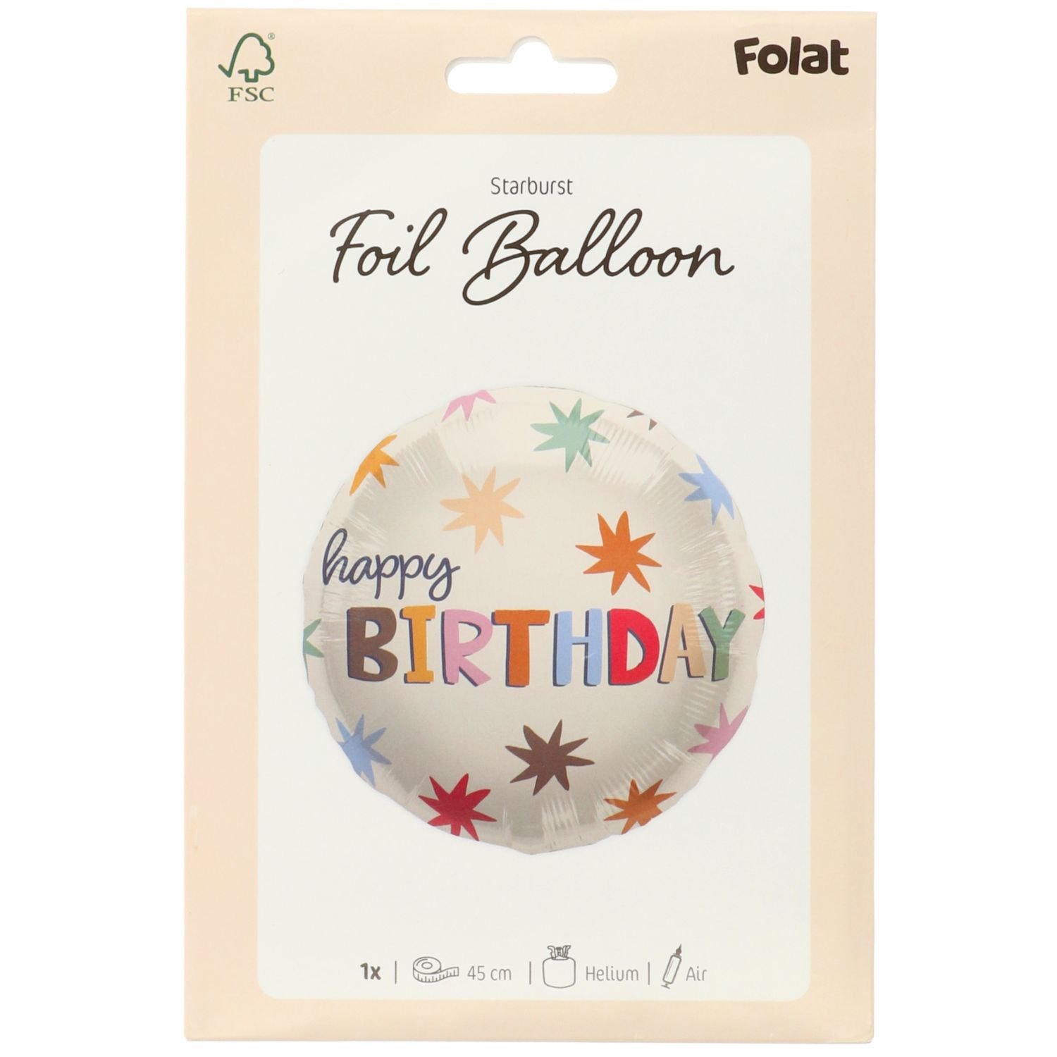 Foil Balloon - "Happy Birthday" - Starburst - 45 cm - Image 2