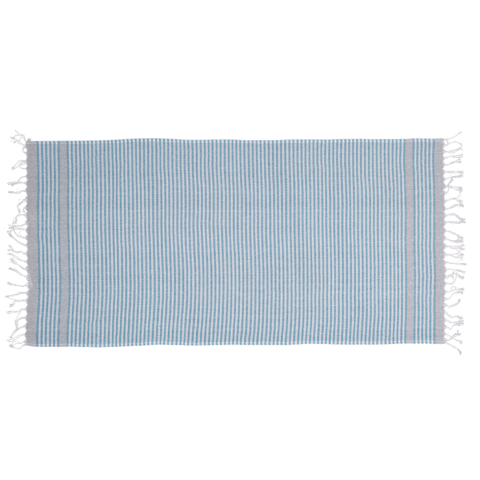 White/blue coloured Fouta Towel (for sauna &, - Image 3