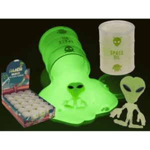 Alien slime with Alien figurine, Glow in the Dark,
