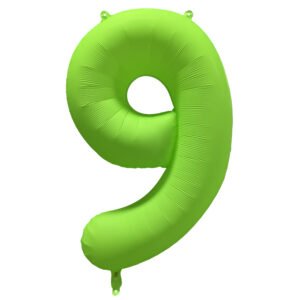 Foil Balloon Number 9 - Neon Green - 86 cm