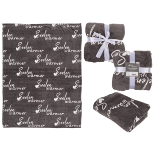 Grey coloured comfort blanket, Seelenwärmer,