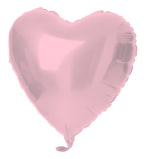 Foil Balloon Heart-shaped Pastel Pink Metallic Matt - 45 cm