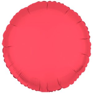 Foil Balloon Shape Round - Neon Red - 45 cm