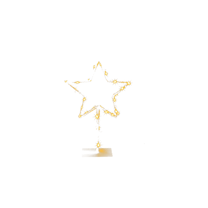 Metal-star with Jute decoration & LED, - Image 3