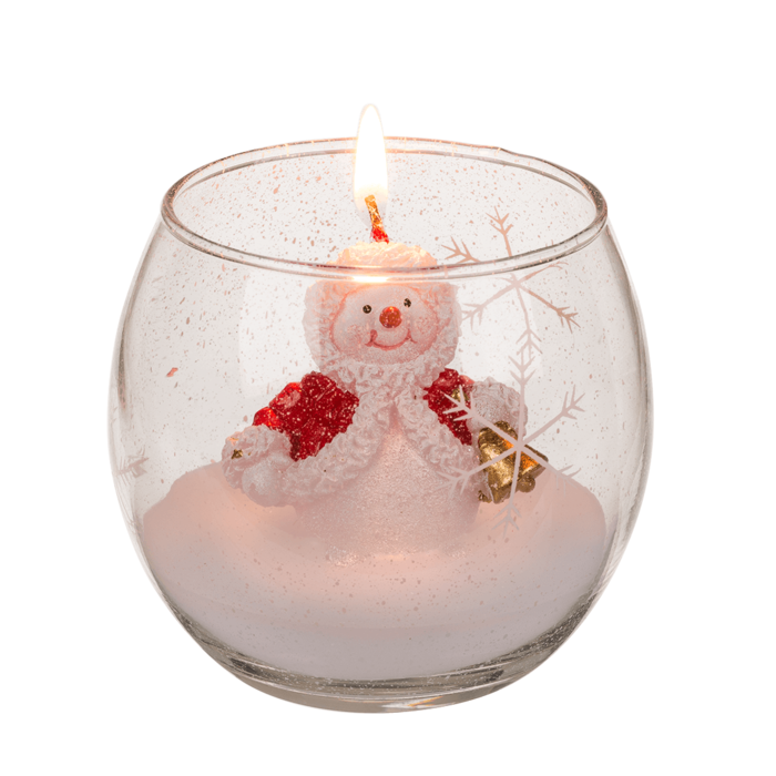 Candle in glass, Snowman and Santa, - Image 3