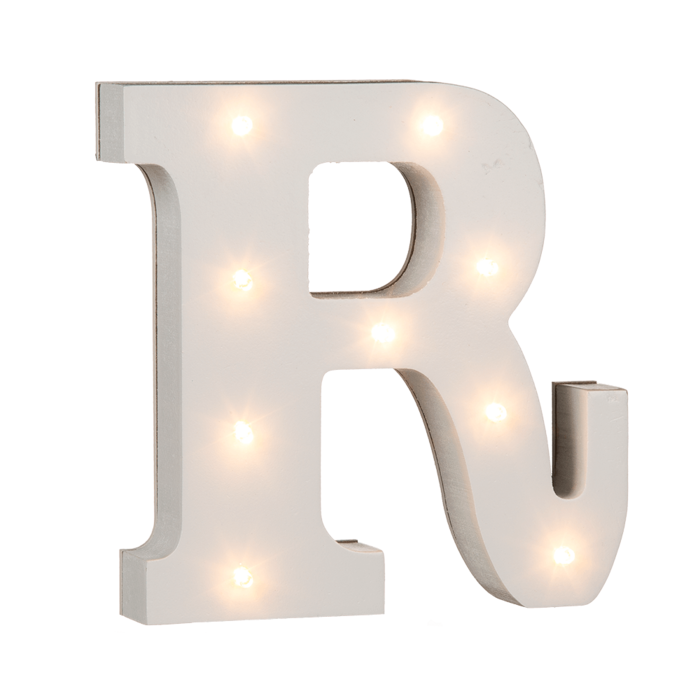 Illuminated wooden letter R, with 9 LED, - Image 2