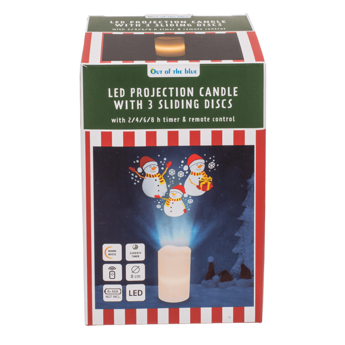 LED candle projector, Christmas, 8 x 15 cm, - Image 2
