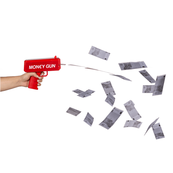 Cash gun, with  toy money, - Image 2