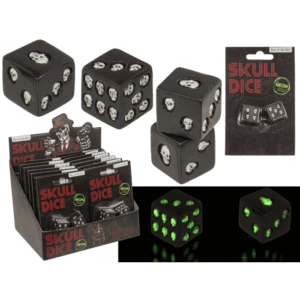 Dice, Skull, glow in the dark,