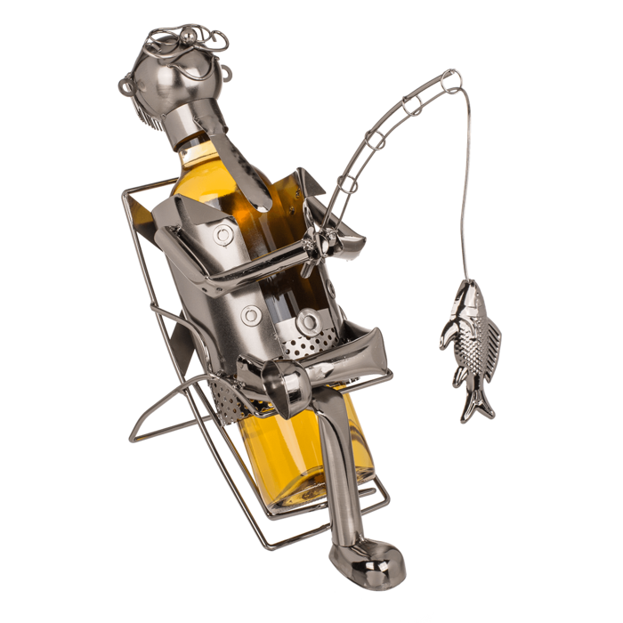 Metal bottle holder, Fishing man II, - Image 3