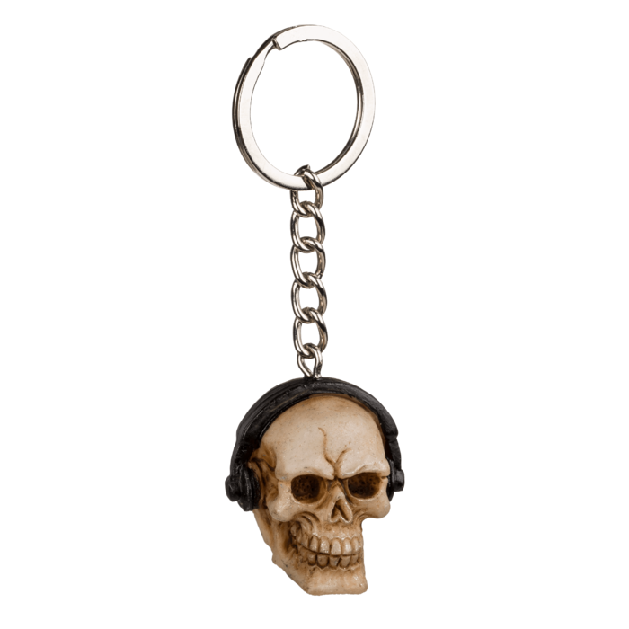 Metal keychain, Polyresin Skull, - Image 3