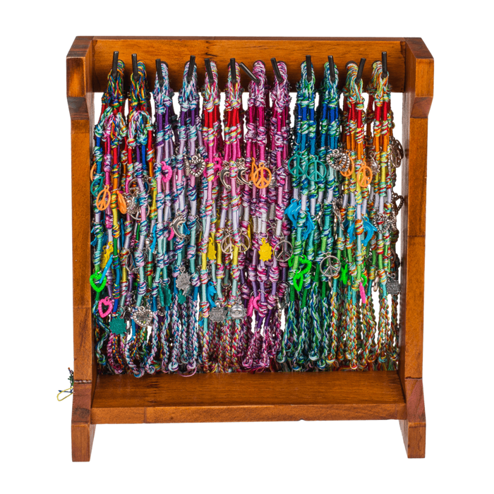 Textile bracelet, Charms, with 3 metal charms, - Image 2