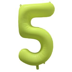 Foil Balloon Number 5 - Neon Yellow - 86 cm