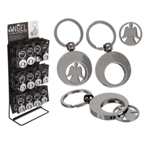 Metal Keychain, Angel, with Trolley Coin,