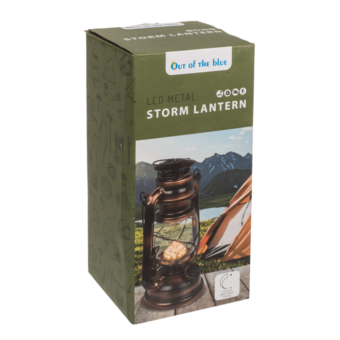 LED metal storm lantern, 15 x 25 cm, for 2 x - Image 3