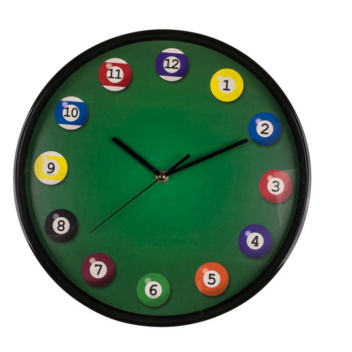 Wall clock, Billard, D: ca. 30,5 cm, - Image 4